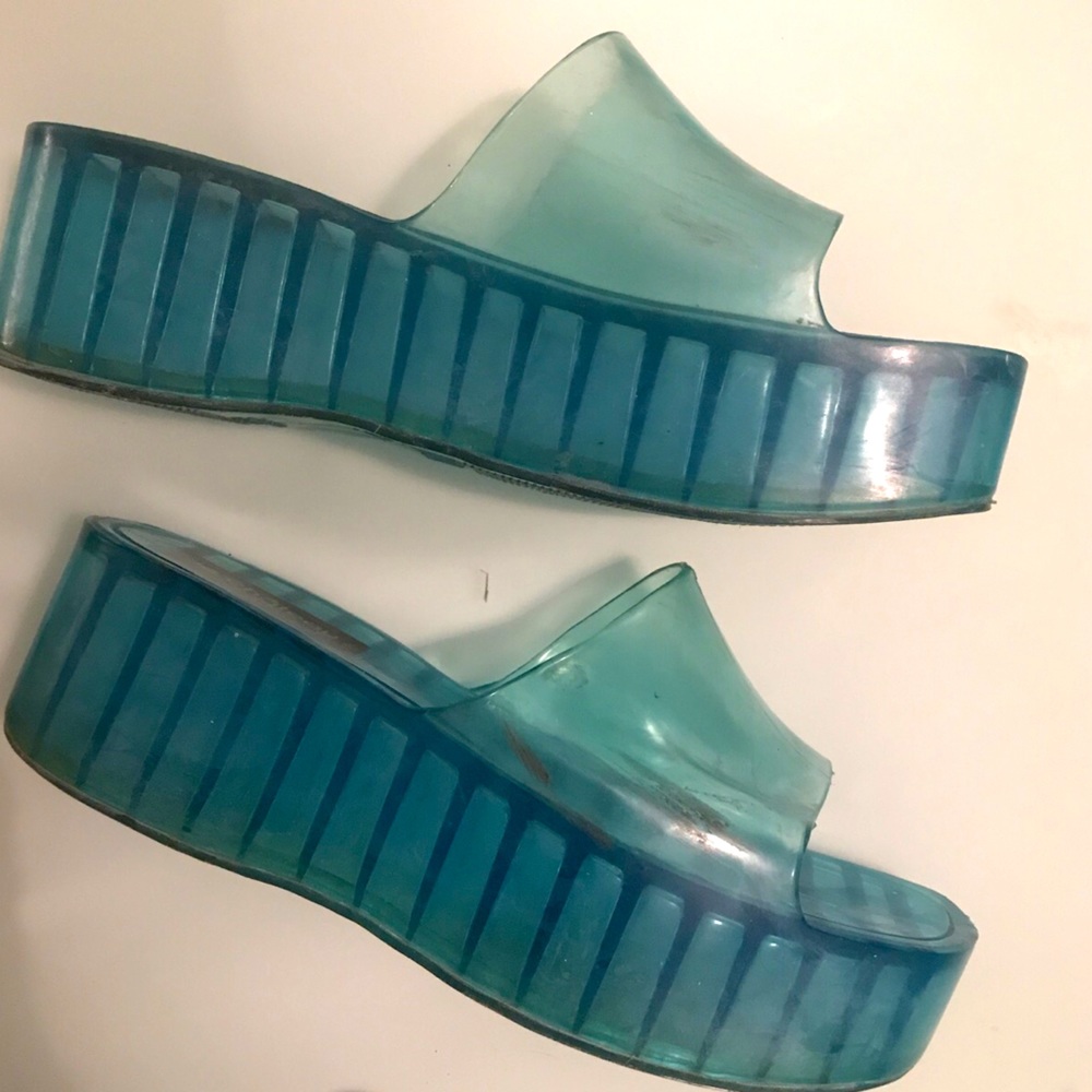 Rare Vintage 90s Le Chateau Platform Jelly Shoes